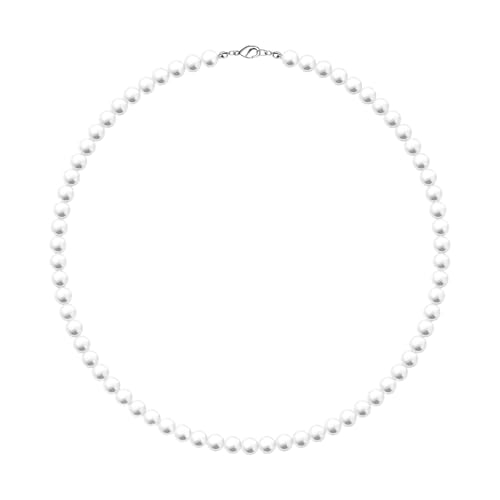 MJartoria Pearl Necklace for Men | Women, 16''-24'' Pearl Necklaces, 4mm/6mm/8mm White Faux Pearl Choker Necklace Trendy Jewelry Gifts for Women Men - size: 16 inches, style: 6mm
