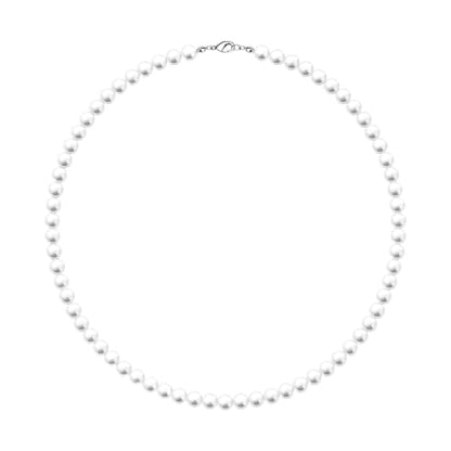 MJartoria Pearl Necklace for Men | Women, 16''-24'' Pearl Necklaces, 4mm/6mm/8mm White Faux Pearl Choker Necklace Trendy Jewelry Gifts for Women Men - size: 16 inches, style: 6mm