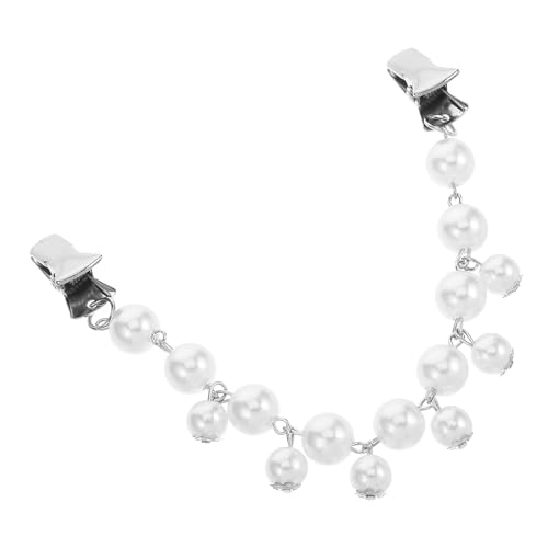 Elegant Vintage Pearl Cardigan Collar Clips for Women No Fastener Design Alloy Sweater Clips for Autumn and Winter Fashion