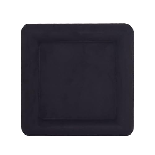 Black Velvet Jewelry Display Tray, Luxury Velvet Ring Holder Showcase for Necklaces Earrings, Jewelry Store Display and Ecommerce Photography Prop, 4.72x4.72 Inches (Black)