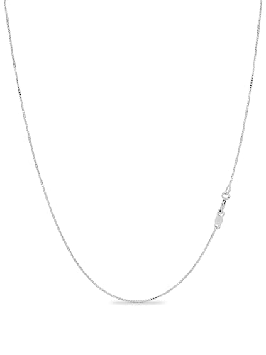 KEZEF 925 Sterling Silver Box Chain Necklace for Women & Men, 0.7mm Thin Chain Necklace, Available in Sterling Silver, Gold Plated & Rose Gold Plated Finishes, Made in Italy - color: Sterling Silver, size: 15 Inch