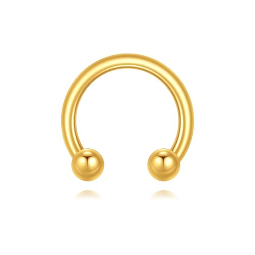 KECHO 14K Gold Ear Cuff Earrings Hypoallergenic Non Piercing Cartilage Earring Jewelry Gifts for Women - style: Simple Hoop