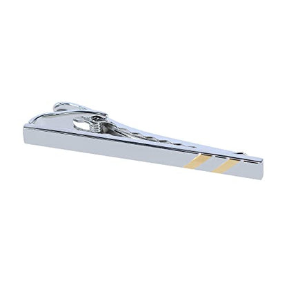 Trafalgar Men's Rhodium and Gold Detailed Tie Bar