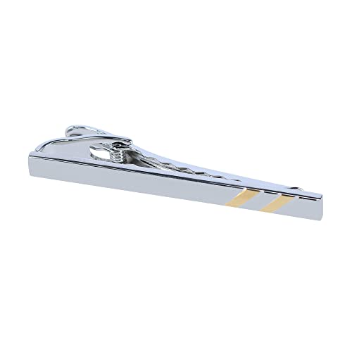 Trafalgar Men's Rhodium and Gold Detailed Tie Bar