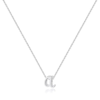 Memorjew 925 Sterling Silver Cursive Initial Necklace, Letter A-Z Necklace | 925 Sterling Silver Necklace, Dainty Letter Cursive Initial Necklaces for Women Trendy Jewelry, Birthday Gifts for Women Her - style: A-Silver
