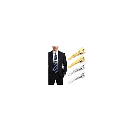 Custom Tie Clips for Men,Personalize Engraved Tie Bar,Stainless Steel Tie Clip for Business, Wedding, Anniversary, Father's Day Gifts,Ideal for Groomsman Best Man Dad Husband Boyfriend - style: 2-Gold + 2-Silver