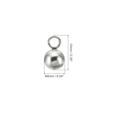 PATIKIL 50pcs Steel Bead Charm, Stainless Steel Ball Bracelet Charm Pendants Metal Round Beads Small Bulk for Jewelry Making - color: Silver Tone, size: 6mm