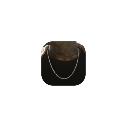 Stainless Steel Mens Cuban Link Chains, Daily Wear Hip Hop Miami Necklace | 3/6/9/12mm Silver/Gold Plated/Black necklace with Gift Box, No Tarnish, Sweatproof & Waterproof, Hypoallergenic Men Chains - color: 3mm-stainless, size: 26 inch
