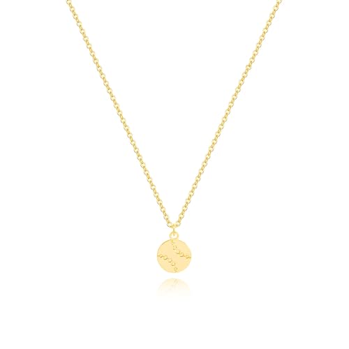 HANLI 14K Gold Plated Necklaces for Women - Dainty Butterfly, Star of David, Moon and Star, Sun, Lotus, Infinity, Hummingbird, Bee,Boots,Chill,Sunflower Pendant Designs - Elegant Jewelry for Women - color: Baseball