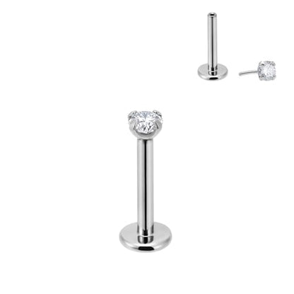 20g/18g/16g Titanium Press Fit Threadless Push in Labret Stud