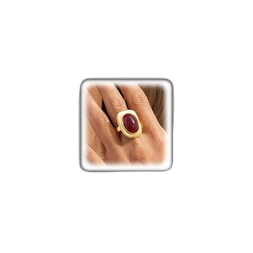 Black Gold Chunky Oval Knuckle Ring for Women, Vintage Geometric Resin Statement Ring Fashion Jewelry Accessories Daily Party Cocktail Gifts