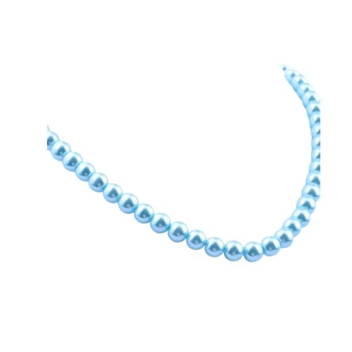1920s Long Pearl Necklace Faux Pearls Necklace Imitation Beaded Long Pearls Necklace 1920s Gatsby Costume Jewelry - color: Blue B