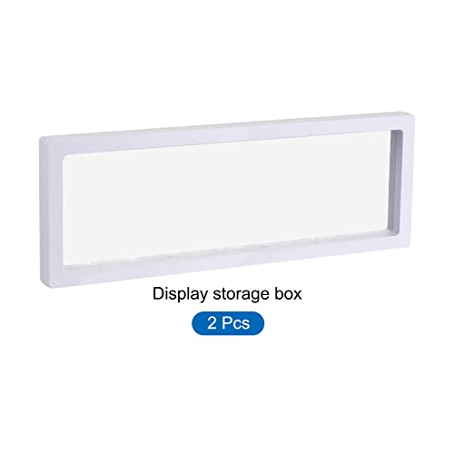 MECCANIXITY Floating Frame Display Holder Stand 3D Jewelry Display Box 11.81 x 4.33 x 0.79 inch White for Ring Necklace Bracelet Earring Pack of 2 - color: White, size: 11.81 x 4.33 x 0.79 inch