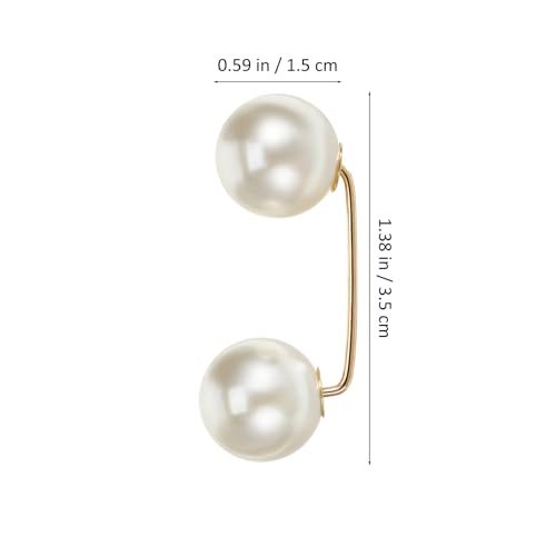 6pcs Faux Pearl Brooch Pins Safety Pin Wedding Decoration Shawl Collar Buttons Sweater Brooches