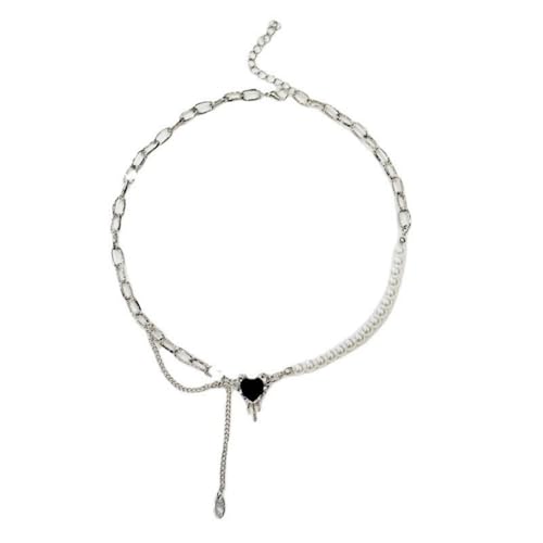 Irregular Heart Necklace for Women Y2k Pink Zircon Pearl Diamond Women's Fashion Pendant Hot Fashion Pink Jewelry for Women - color: Style16