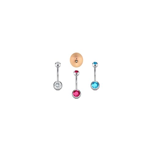 DJCIW 14G Belly Button Rings for Women,316L Stainless Steel Navel Barbell with Cubic Zirconia-7 Sizes 6mm 8mm 10mm 12mm 14mm 16mm 18mm,Petite Belly Piercing Jewelry - size: 14G=1.6*14mm