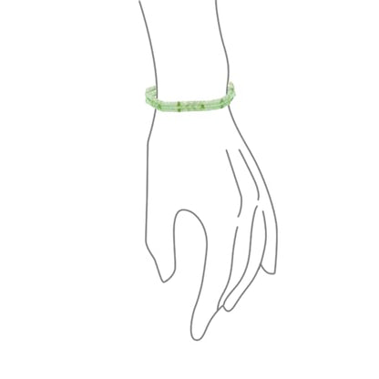 Natural Stones Mini Seed Bead Stretch Bracelet Stackable Strands (Set of 3) - color: Jade