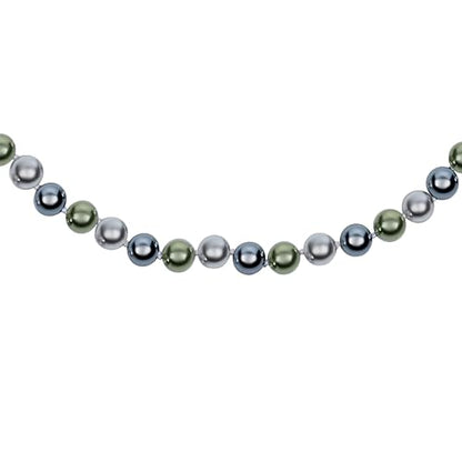 Hand Knotted Long Strand Double Triple Wrap Endless Layering 8MM Tri Color Multicolor Black White Grey Simulated Pearl Strand Necklace For Women Length 62 Inch