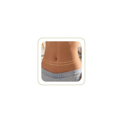 Tewiky Layered Waist Chain for Women, 14K Gold/Silver Plated Belly Chains | Beach Waist Beads Chain, Waterproof Twist Figaro Cuban Body Chain, Summer Jewelry for Women Gifts - color: Gold Waist Chain2