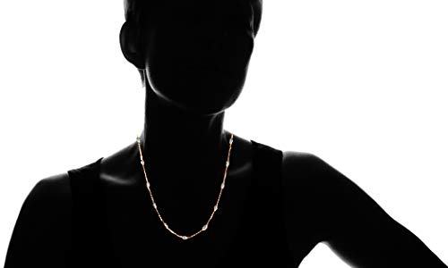 Verona Jewelers Sterling Silver Station Oval Bead Necklace for Women Teen Girls- 925 Station Necklace, 925 Silver Jewelry, Sterling Silver Necklace 10-36 Inch, Silver, Gold, Rose Gold - style: two tone rose gold