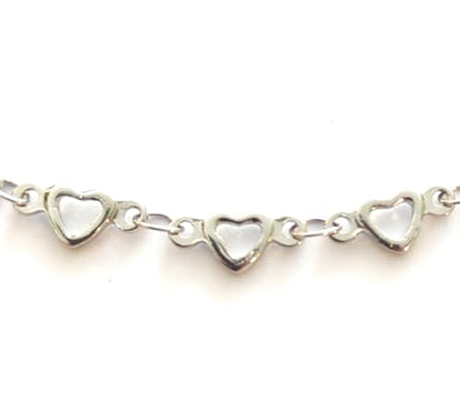 Silver Heart Anklet 10-inch for Women 304 Stainless Steel Chain Swim-Friendly Tarnish Resistant Dainty Versatile Ankle Bracelet Jewelry Gift Boxed
