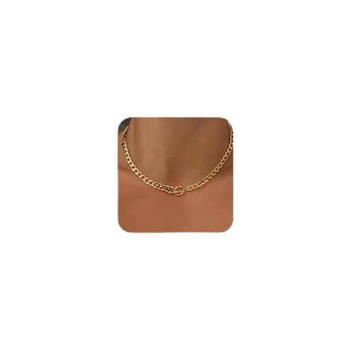 Freekiss 3-Piece Layered Toggle Necklace for Women | Gold/Silver necklace set with herringbone, rope, and paperclip chains plus a toggle clasp for layering, parties, and gifts - color: Toggle Style2 Gold