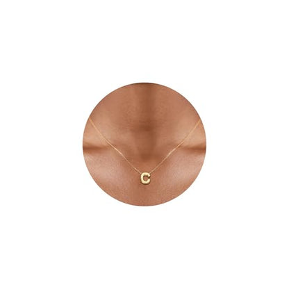 Gold Initial Necklace for Women - Dainty Letter Pendant Necklaces, Adjustable 18+3 Inch Chain, Personalized Gift Trendy Jewelry for Mom, Daughter, Wife (Choose Letter A-Z) - color: C