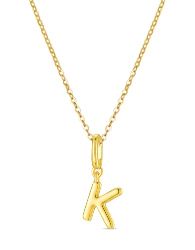 OVRUNS Initial Charm for Women Letter Bracelet Necklace Charms With Clasp | Alloy,nickel,safe for sensitive skin,Pendant with install clasp,fits bracelets with necklaces,great for gift - color: Gold, style: Letter K