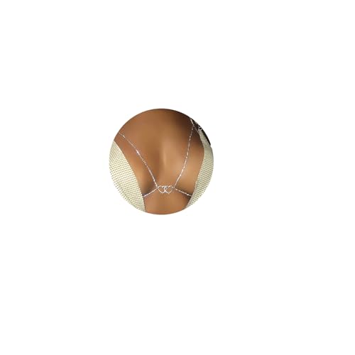 Body Chain Sexy Pure Desire Diamond Chest Chain Versatile Hanging Neck Love Body Chain Accessories Suitable for Women - style: silver