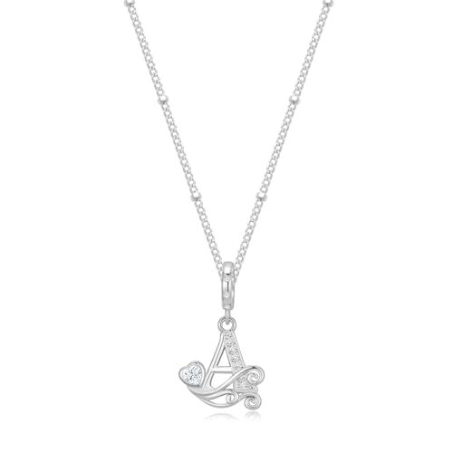 TIZU Initial Necklaces for Women - Dainty 14K Gold Plated Letter Pendant Trendy Personalized Initial A-Z Necklaces Jewelry Gift - color: Silver-A