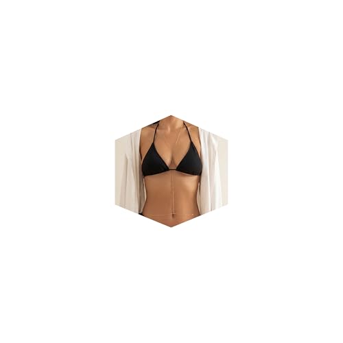 Body Chain Jewelry for Women, Layered Waist Chain for Bikinis | Sexy Body Jewelry, Adjustable Fit, Chest Belly Chain, Gold & Silver Options, Beach Vacation, Festivals Raves & Concerts - style: Beads(Gold)