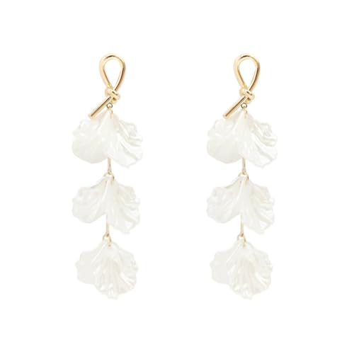 Seashell Pearl Stud Earrings for Women Ocean Sea Theme Sweet Double Layer Acrylic Shell Lightweight Dangle Drop Earrings for Summer Beach Holiday Halloween Party Jewelry Accessories - color: Knot seashell earrings