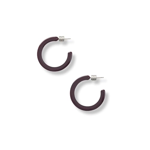 Circle Hoop Earrings Acetate Resin Fashion Jewelry for Women - color: Royal Peony, size: Mini