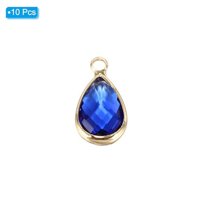 PATIKIL Birthstone Charm Beads Drop Pendant, Handmade Birthstone for Personalized Earrings Bracelet Necklace - color: Dark Blue, size: 0.63" x 0.31"