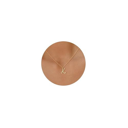 Tewiky Initial Necklace for Women-14k Gold Plated Dainty Letter Necklaces | Trendy Cute Custom Personalized Monogram Necklaces - color: gold, style: K