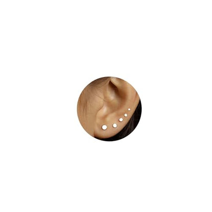16G/18G/20G Tiny CZ Stud Earrings, Gold Flat Back Earrings, Threadless Cartilage Tragus Piercing Conch Stud Nose Helix Stud - color: Dot -Silver, size: 16 gauge (1.2mm post)