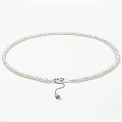 White Genuine Freshwater Cultured Pearl Necklace For Women And Men | Full Sizes from 3mm to 14mm Freshwater Pearls, AAA Grade & Above, A Love Gift Choice For Anniversaries And Birthdays - size: 4-5mm 18+2in