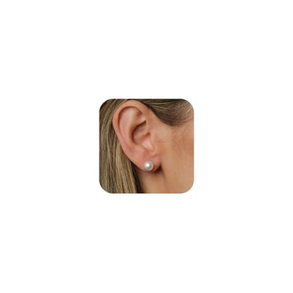 WFYOU Pearl Earrings for Women 925 Sterling Silver Stud Earring | 14K Gold Plated Hypoallergenic Stud Earrings, White Diamond Dainty Bridal Earring, Trendy Jewelry, Wedding Party Gifts - color: Gold A, size: 7mm