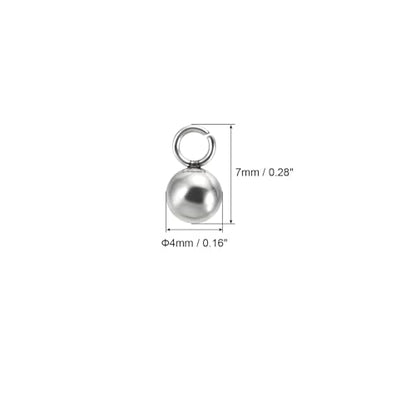 PATIKIL 50pcs Steel Bead Charm, Stainless Steel Ball Bracelet Charm Pendants Metal Round Beads Small Bulk for Jewelry Making - color: Silver Tone, size: 4mm