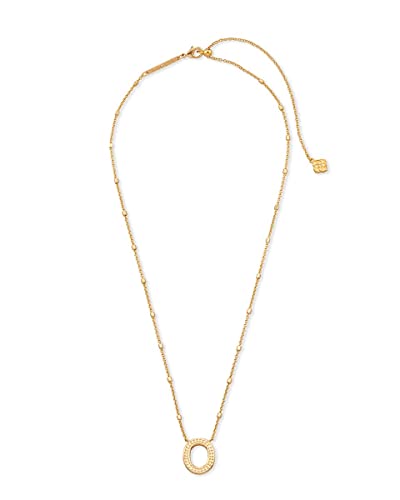 Kendra Scott Letters A-Z Pendant Necklace for Women, Fashion Jewelry, 14k Gold-Plated Brass - color: Letter O