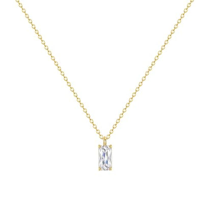 Zeffy Diamond Necklaces for Women, Dainty Gold Necklace 18k Gold Plated Layered Necklaces Simple Gold CZ Diamond Pendant Necklaces for Women Trendy Jewelry Gifts for Girls - color: Gold Birthstone Diamond Necklace
