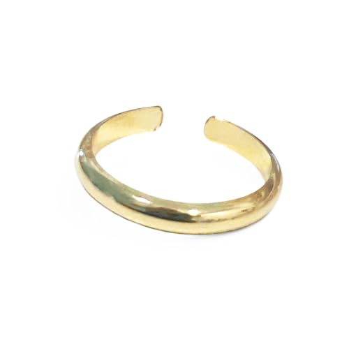 3mm Band 14k Gold Fill Comfort-Fit Toe Ring | Adjustable Ring For Foot, Knuckle, Or Midi | Perfect Solid Gold Band for Toes