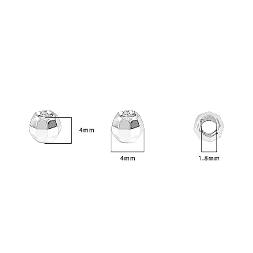 Silver Plated Laser Round Spacer Beads 4x4mm 50pcs for Jewelry Making Findings Non Tarnish - color: Silver, size: 4mm Laser