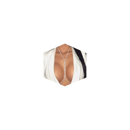 Gold Plated Body Chain for Women, Layered Bikini Waist Chain | Sexy Rhinestone Body Jewelry, Chest Belly Chain, Adjustable Fit, Crossover Design, Summer Beach Parties and Vacations - color: Silver1