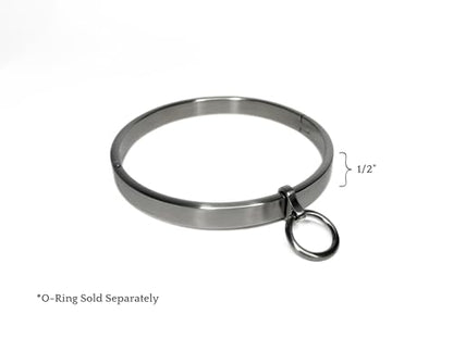 1/2" Flat Satin Stainless Steel Locking Eternity Collar - size: 18" (Inside Circumference)