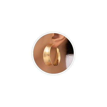 Large Gold Hoop Earrings Lightweight big Earrings for Women Silver Chunky Earrings Big Hoop Earrings for Wedding 70s Jewelry