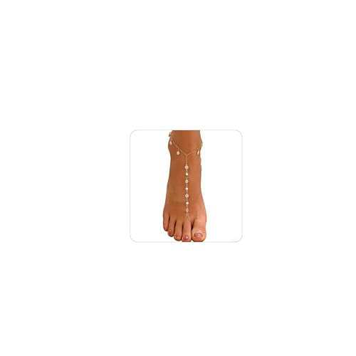 Gold Anklet for Women 18K Gold Plated Daisy Pearl CZ Foot Chain Star Flower Cross Ankle Bracelet Dainty Waterproof Beach foot jewelry for women sexy - color: Daisy Pearl Y Anklet-Gold