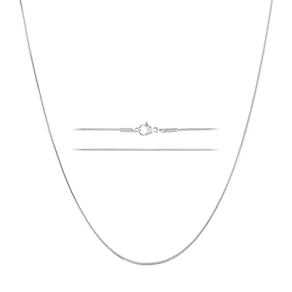 KISPER Sterling Silver Plated Snake Chain Necklace Women Stainless Steel | 1mm, 14-30 inches, non-tarnish, waterproof, hypoallergenic, nickel-free, secure lobster clasp