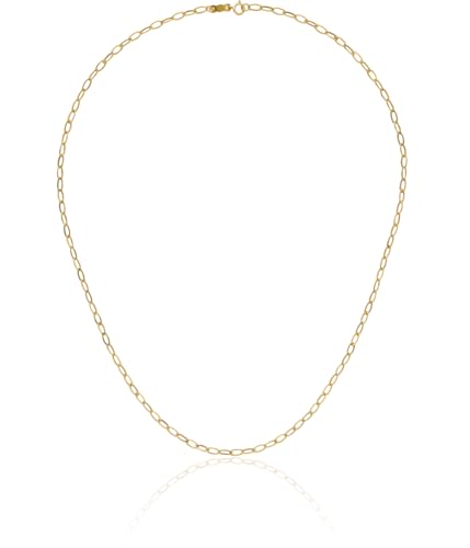 IceCarats 10K Yellow Gold 4mm Oval Rolo Cable Chain Necklace, 18 inch | Lightweight, Polished, Matte
