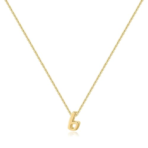 Memorjew 925 Sterling Silver Cursive Initial Necklace, Letter A-Z Necklace | 925 Sterling Silver Necklace, Dainty Letter Cursive Initial Necklaces for Women Trendy Jewelry, Birthday Gifts for Women Her - style: B-Gold